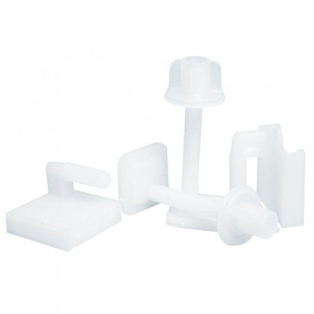 Coppia di cerniere in PVC per sedili in ABS bianco