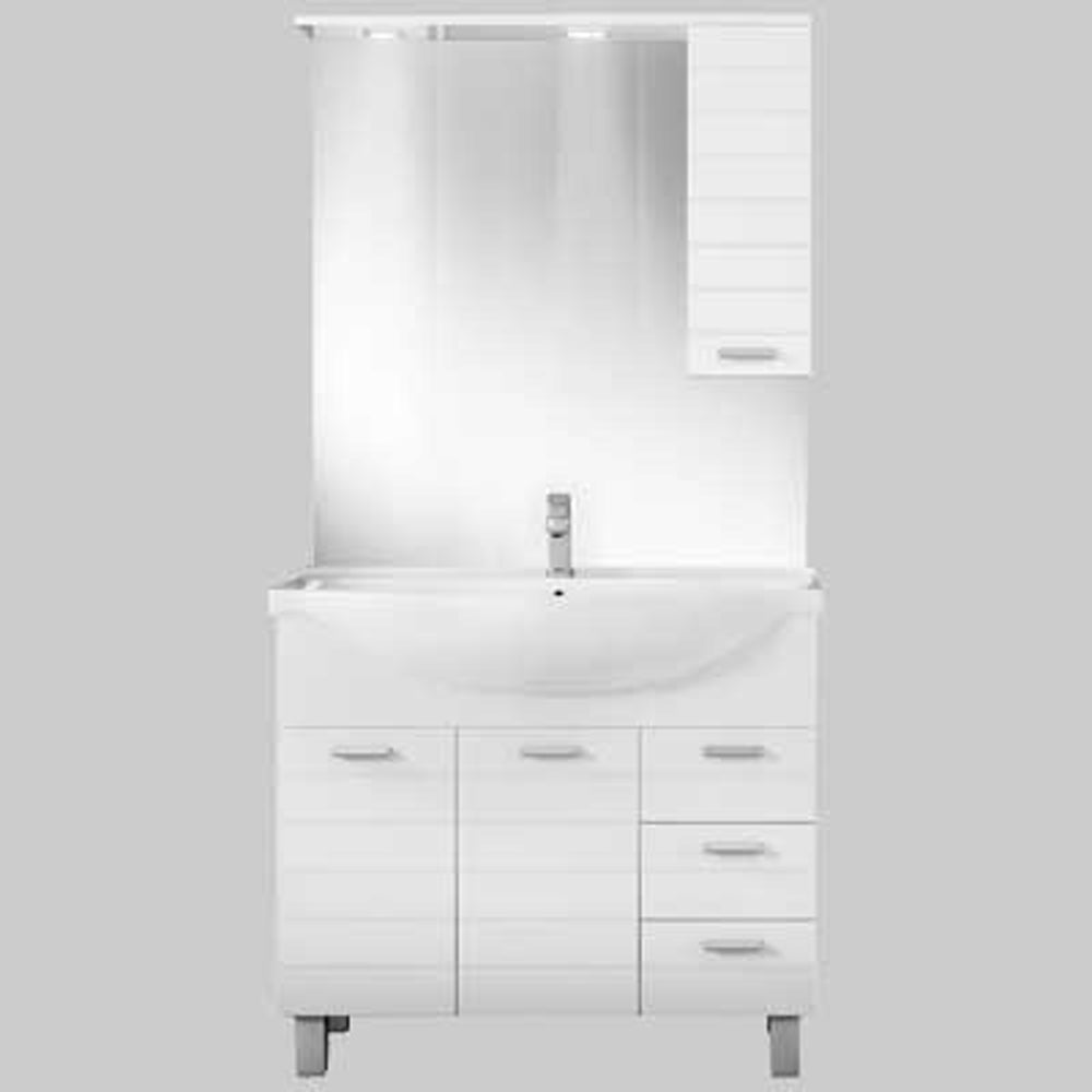 Mobile da bagno rigo 105 specchiera 100 - pensile SX — Savini Industria Arredo Bagno
