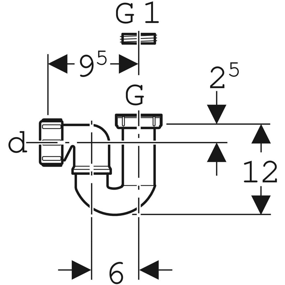 Sifone per piatto doccia in pp 1"1/2 - 1"1/4 u. Ø40 mm — Geberit