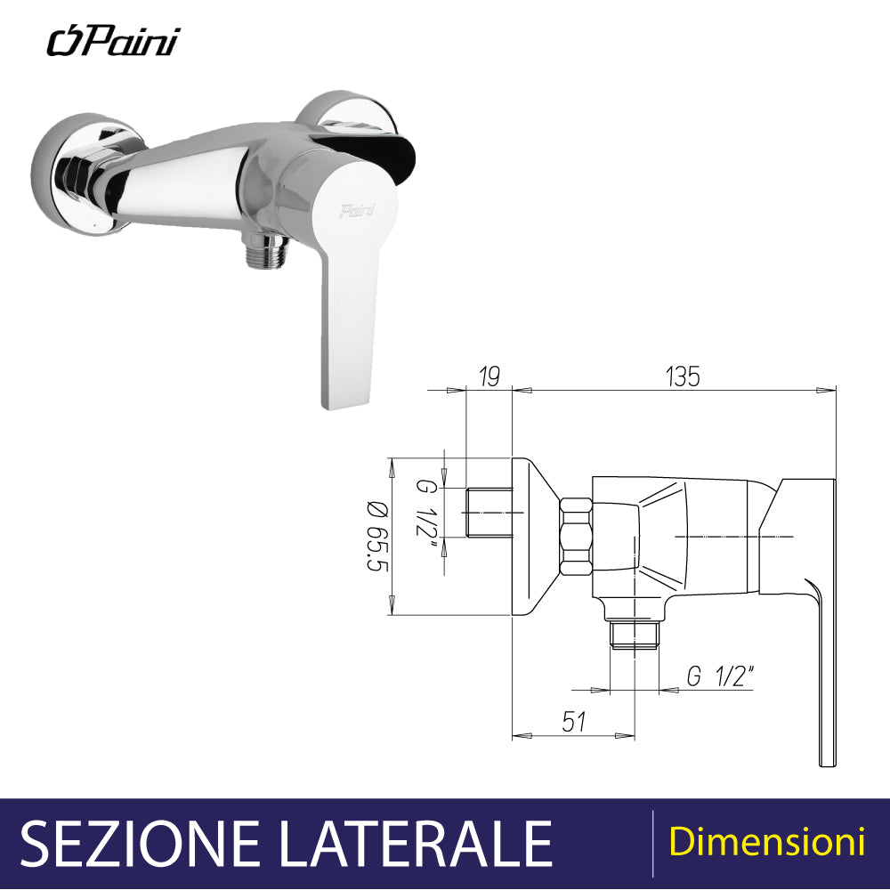 Miscelatore esterno doccia le MANS" cromo — Paini