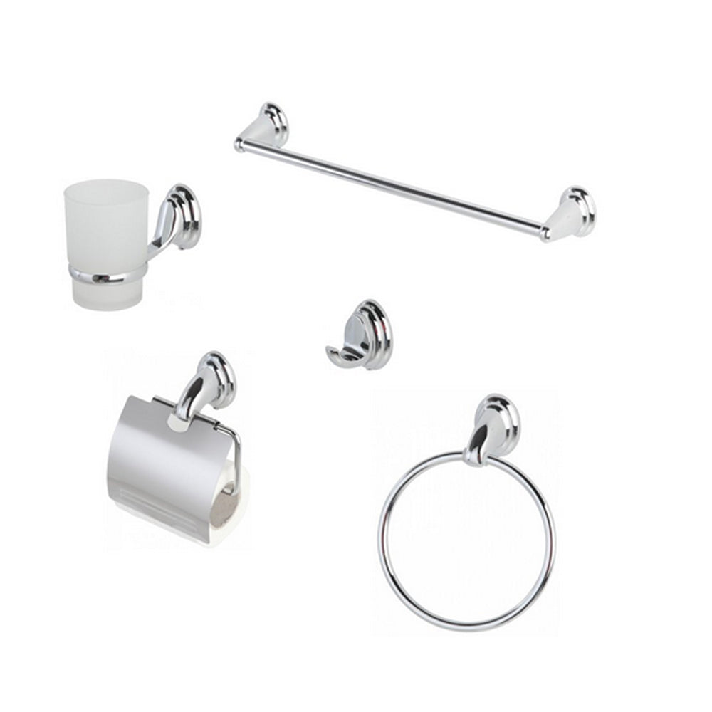 Set accessori bagno serie Facile cromo /Vetro