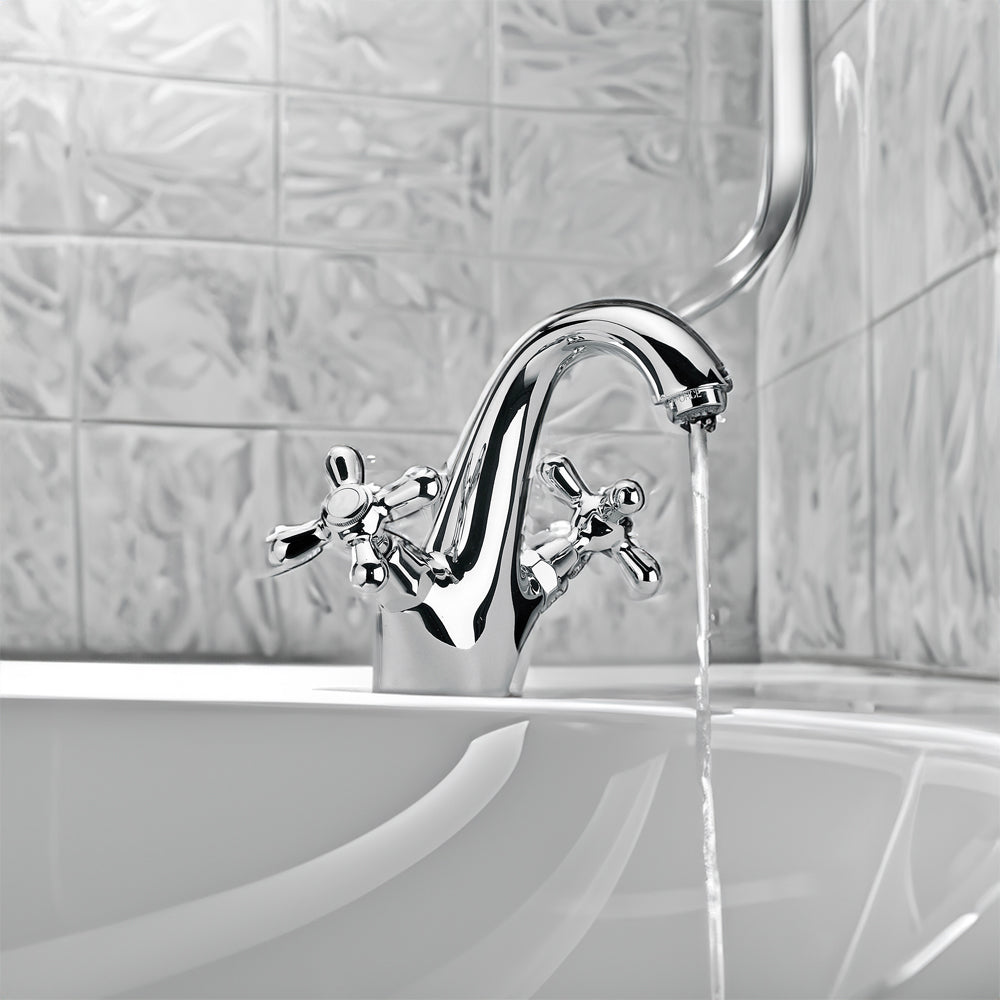 Monoblocco lavabo Liberty cromo + piletta 1"1/4 — Paini
