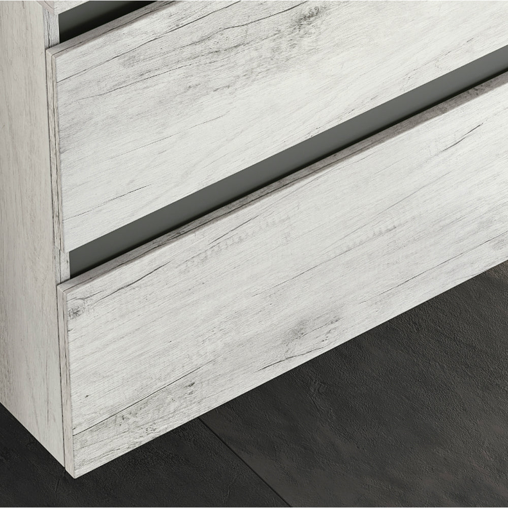 Mobile da bagno CUBE2 base 91 cm quercia Bianco/Grafite opaco — Savini Industria Arredo Bagno