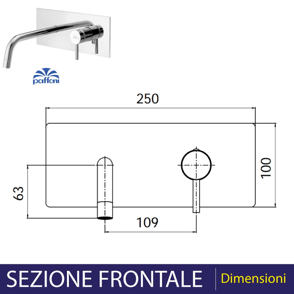 Bocca a muro Stick miscelatore lavabo ad incasso — Paffoni
