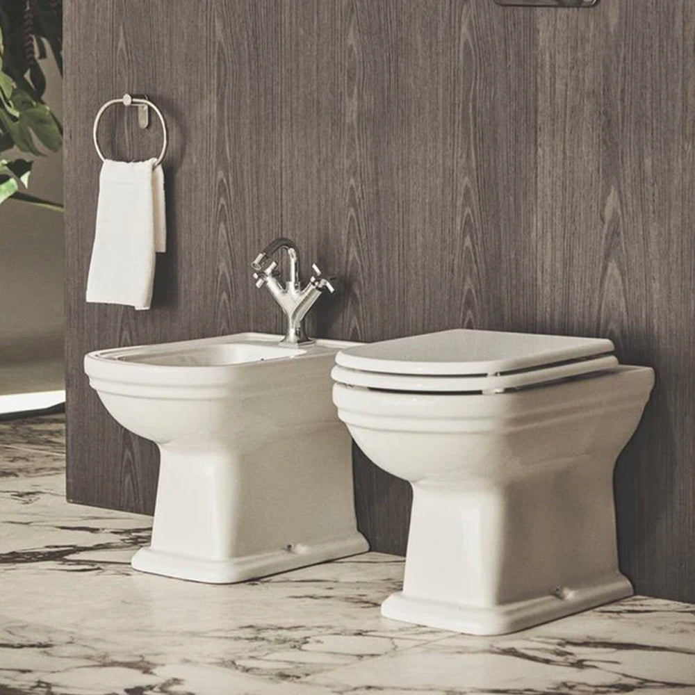 Sedile MDF poliesterato calla bianco - chiusura normale — SEBA