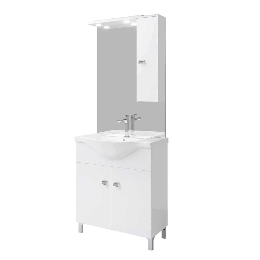 Composizione mobile da bagno "BETA75 NEW" bianco lucido — Savini Due