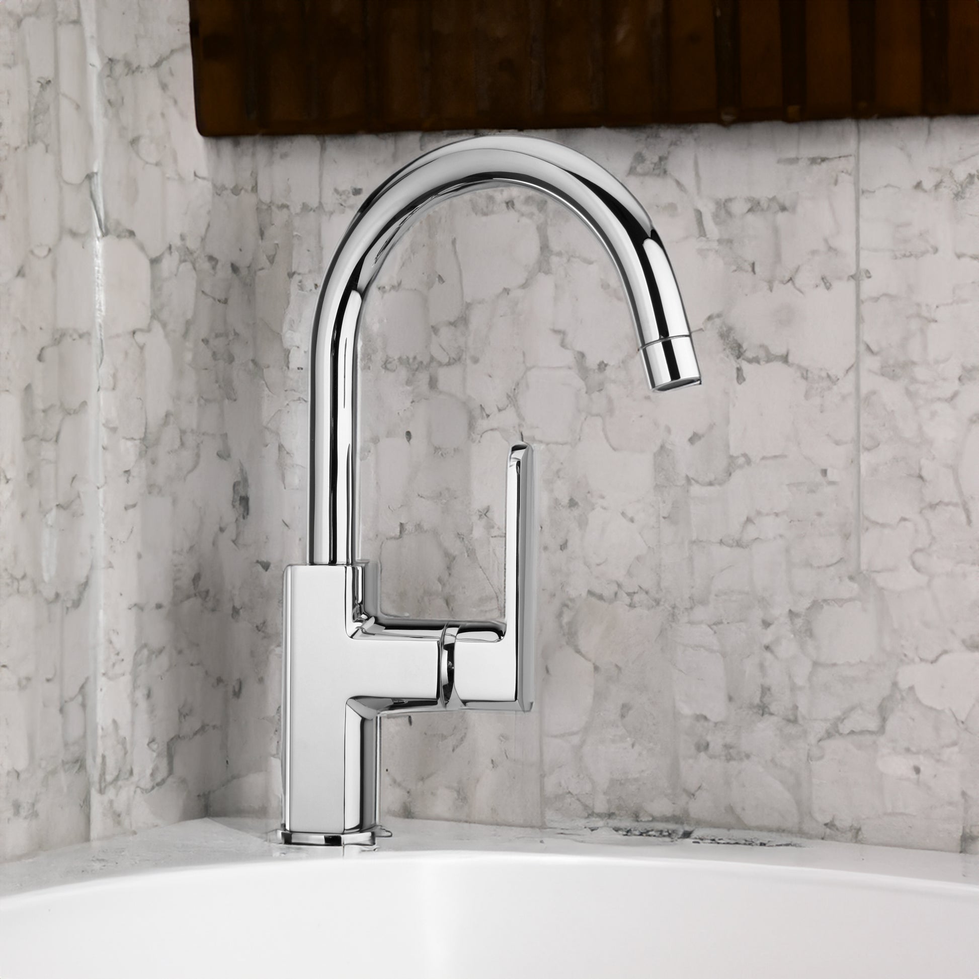 Miscelatore lavabo Stile con bocca orientabile cromo + piletta 1"1/4 — Paini