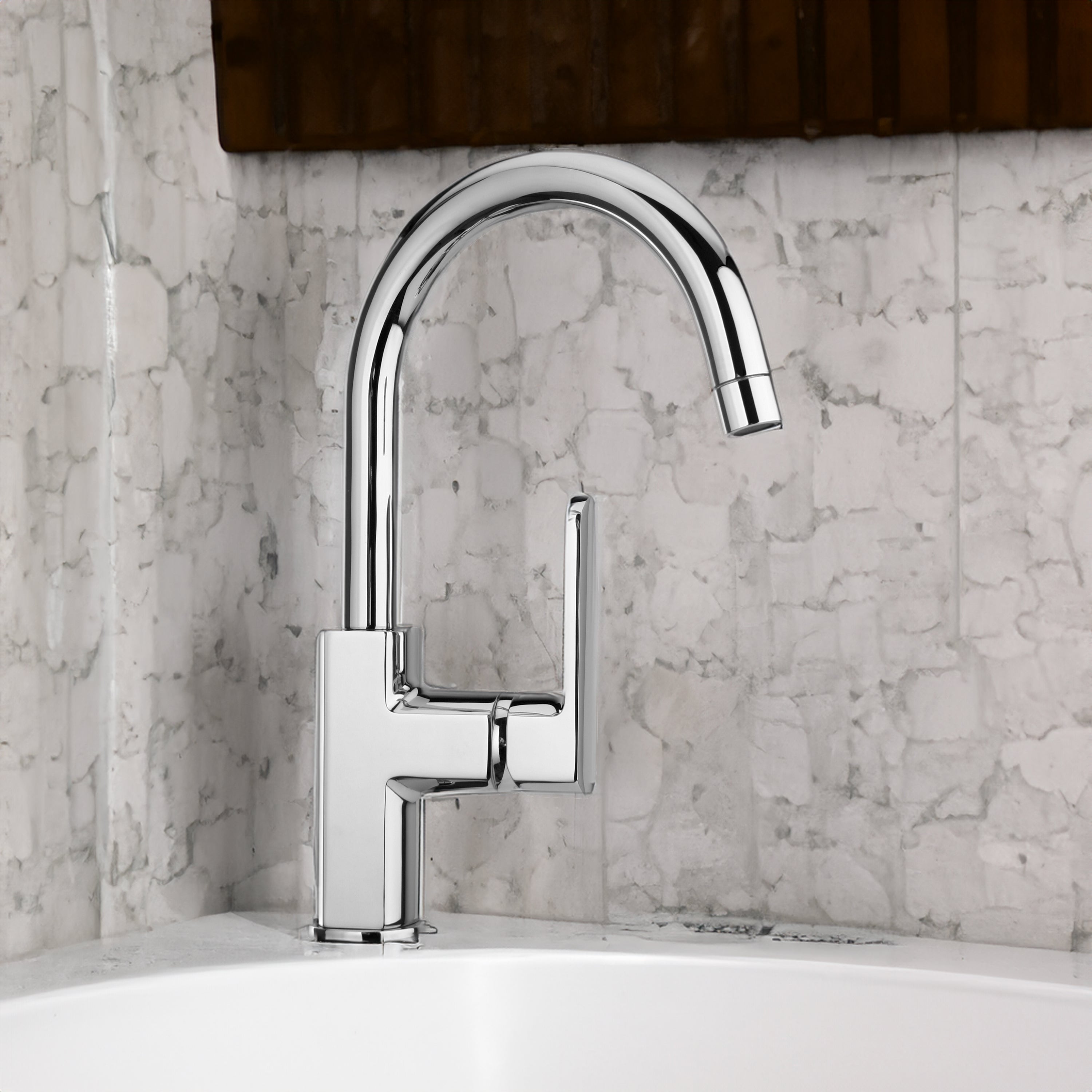 Miscelatore lavabo Stile con bocca orientabile cromo + piletta 1"1/4 — Paini