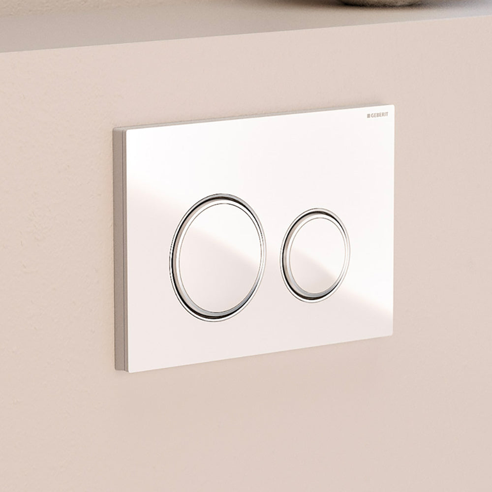 Placca di comando sigma 21" vetro grigio sabbia / cromato — Geberit