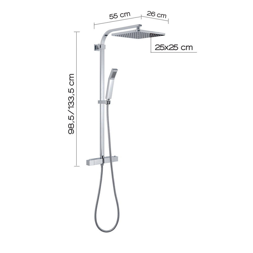 Set colonna doccia termostatica star mix 01" quadro cromo — GEDY