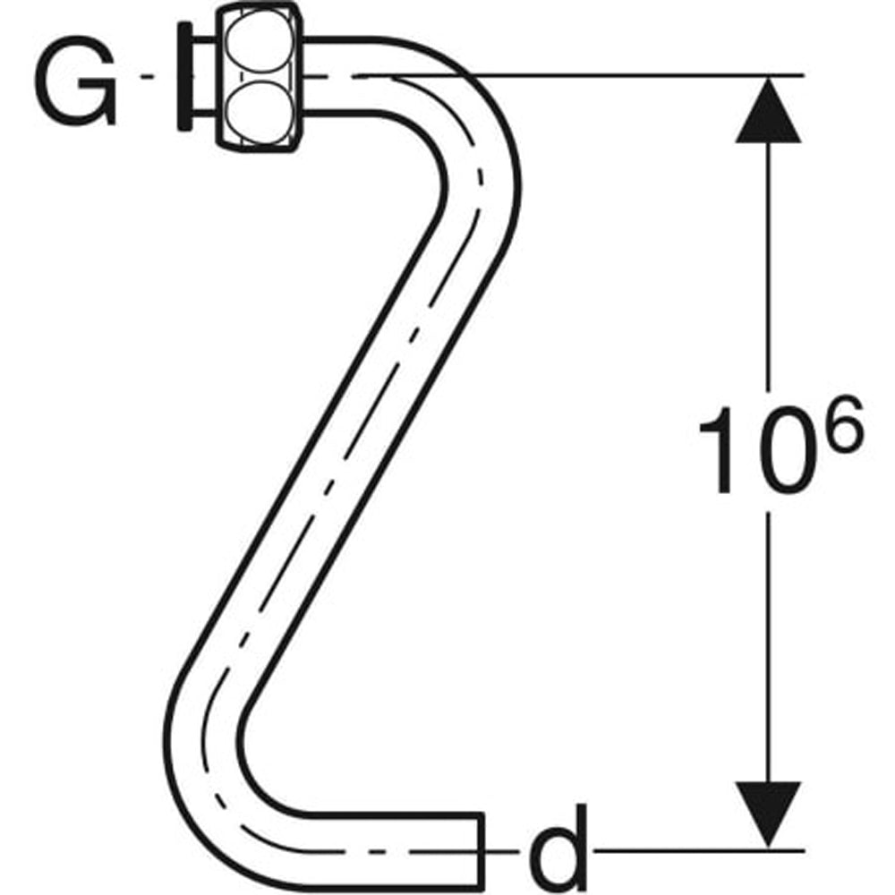 Tubo rame per galleggiante geberit Ø 10 + 2 calotte 3/8"