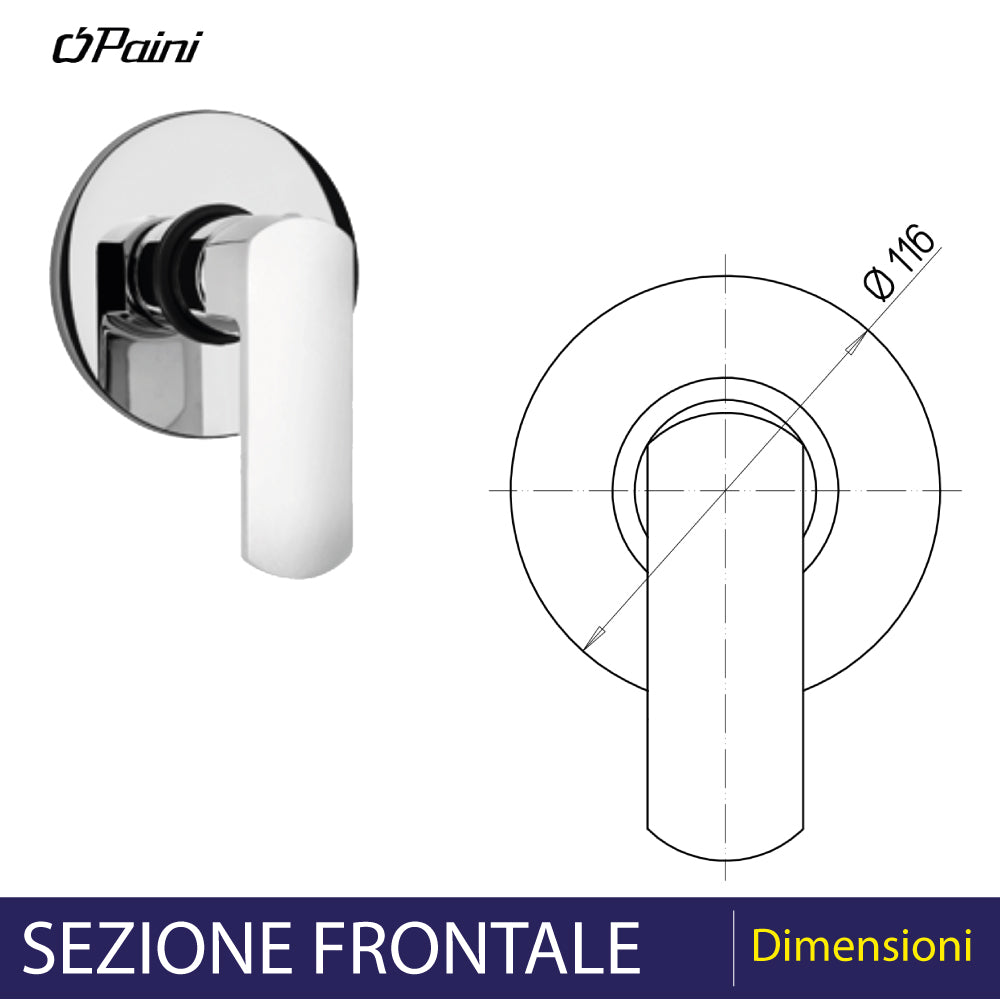 Miscelatore incasso doccia Stile cromo — Paini