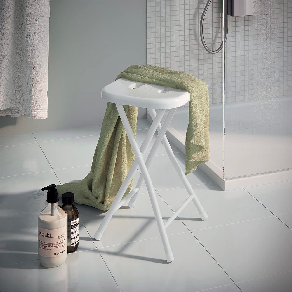 Sgabello da bagno richiudibile bianco — GEDY