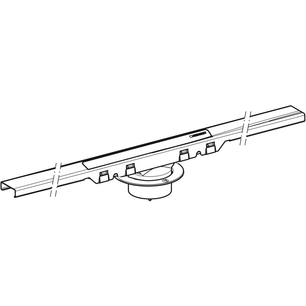 Canalina doccia cleanline 50" nero Cromato/ spazzolato — Geberit