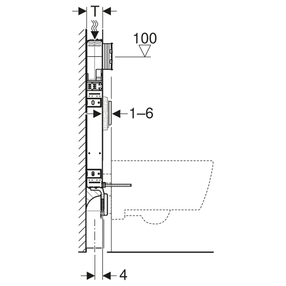Cassetta di scarico a incasso combifix sigma 8" WC sospesi 109 cm — Geberit