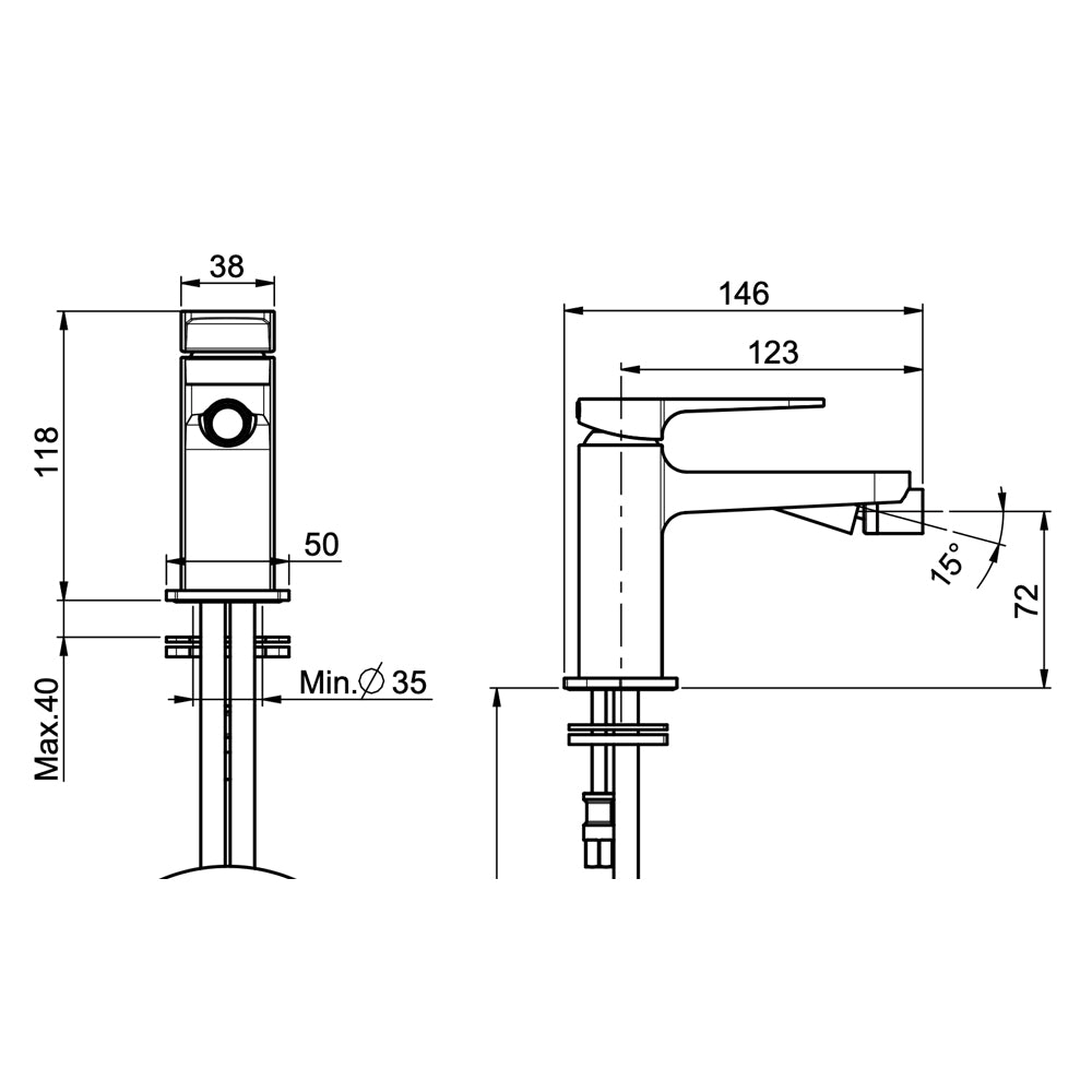 Miscelatore bidet Next cromo + piletta 1"1/4 — FIMA