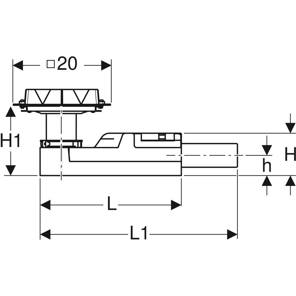 Sifone di scarico doccia a pavimento h. massetto 90-220 mm — Geberit