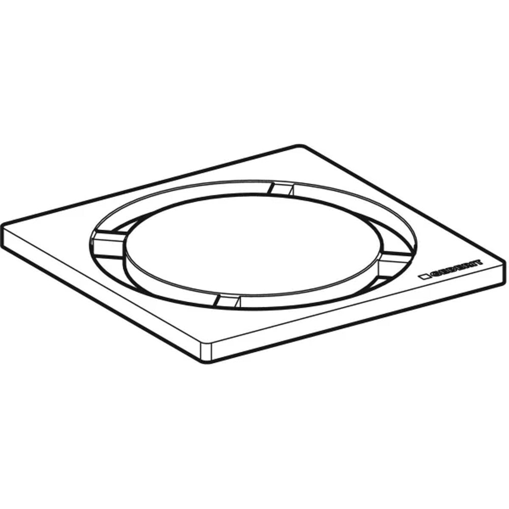 Griglia INOX per sifone doccia design 8x8 cm - rotondo — Geberit