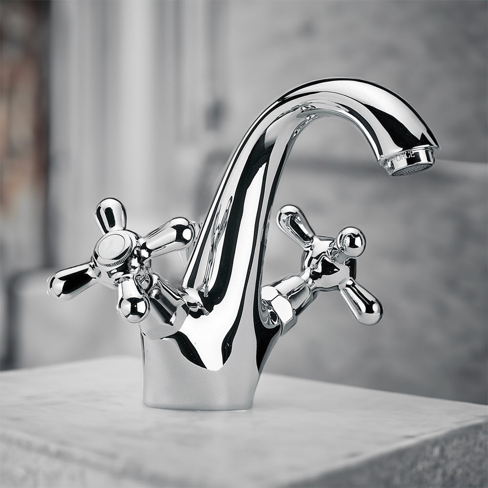 Monoblocco lavabo Liberty cromo + piletta 1"1/4 — Paini