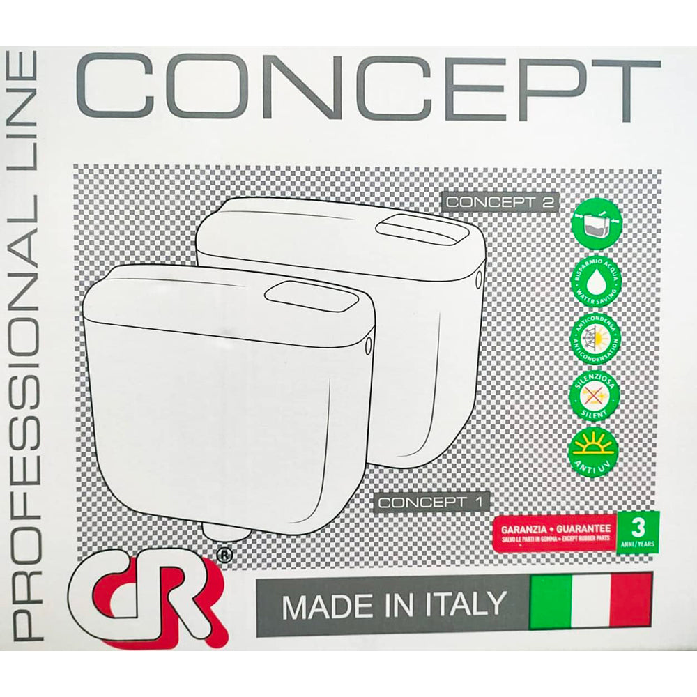 Cassetta di scarico a zaino concept 2" doppio tasto bianca — CR