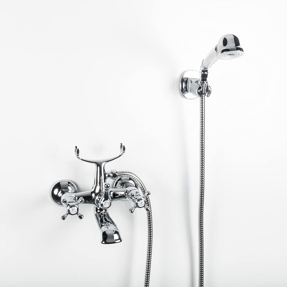 Gruppo vasca esterno Liberty cromo + set doccia orientabile — Paini