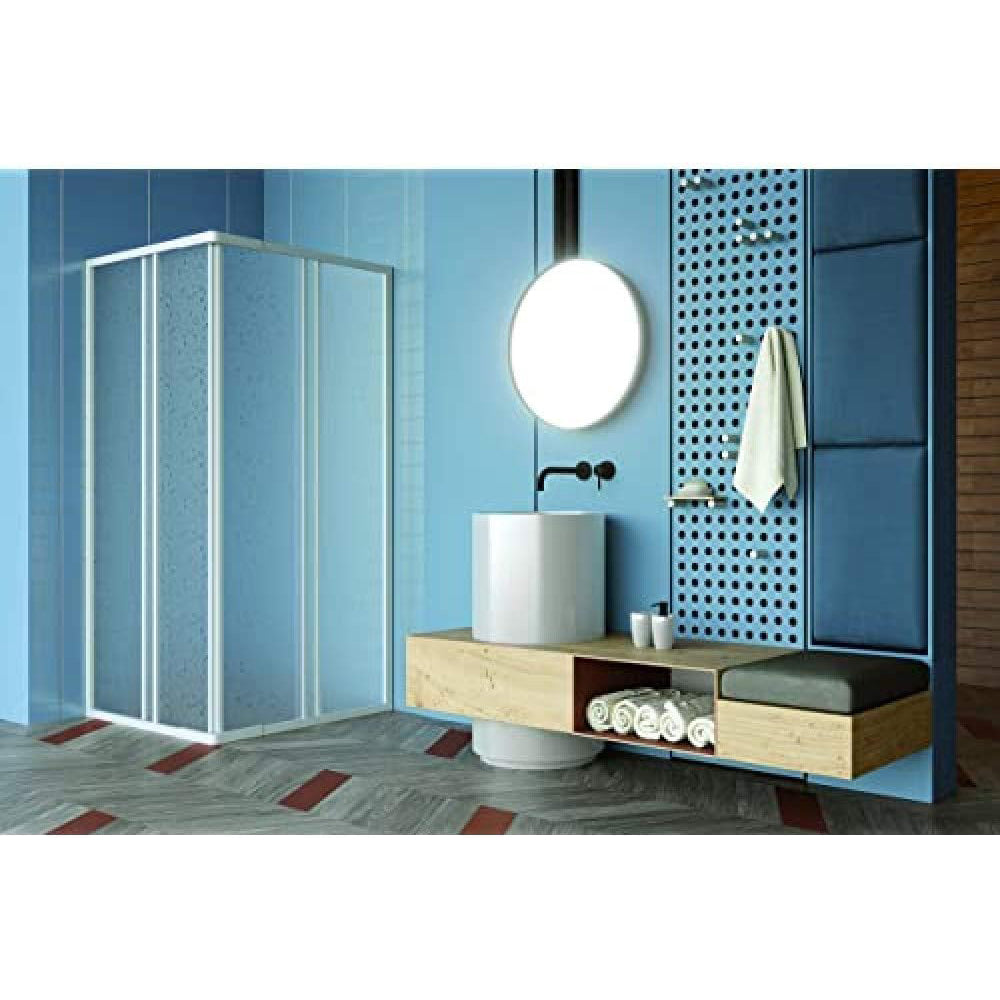 Box doccia angolare Smeralda bollicine acrilico 78-90x78-90 ap. 40-54 — Giava