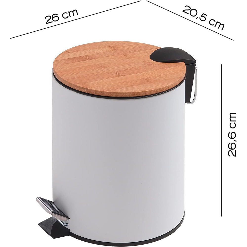 Cestino portarifiuti bamboo 3" bianco opaco 3 lt. — GEDY