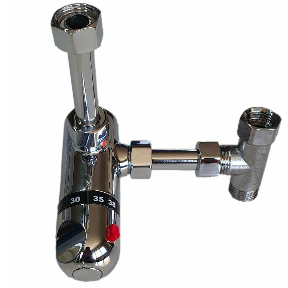 Miscelatore termostatico esterno per installazione sotto boiler cromo - 1/2" — Porta & Bini
