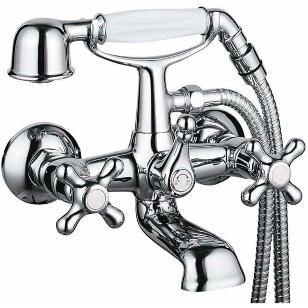 Gruppo vasca esterno Liberty cromo + set doccia orientabile — Paini