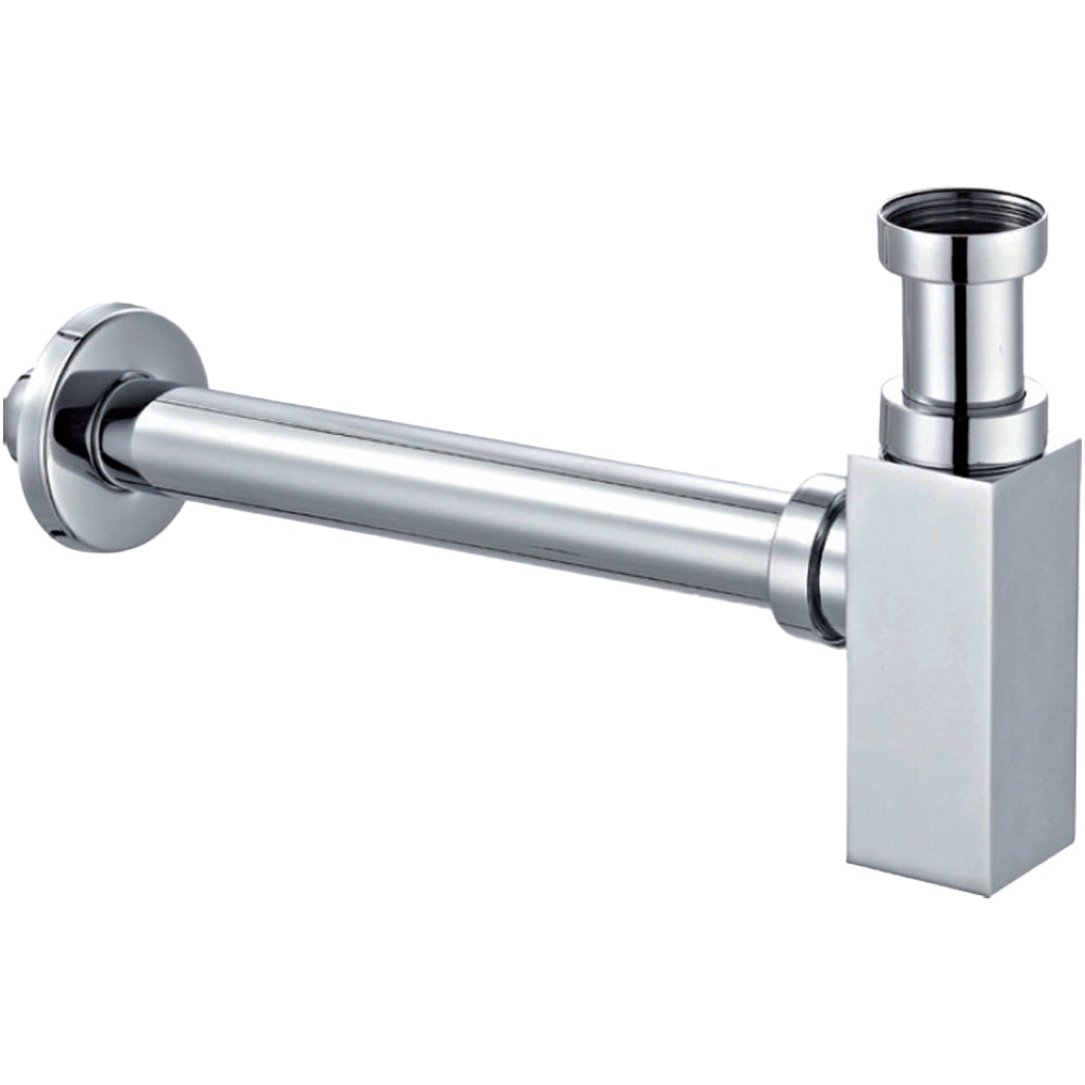 Sifone d'arredo quadro per lavabo Lusso cromato Ø32 x 250 mm -1"1/4