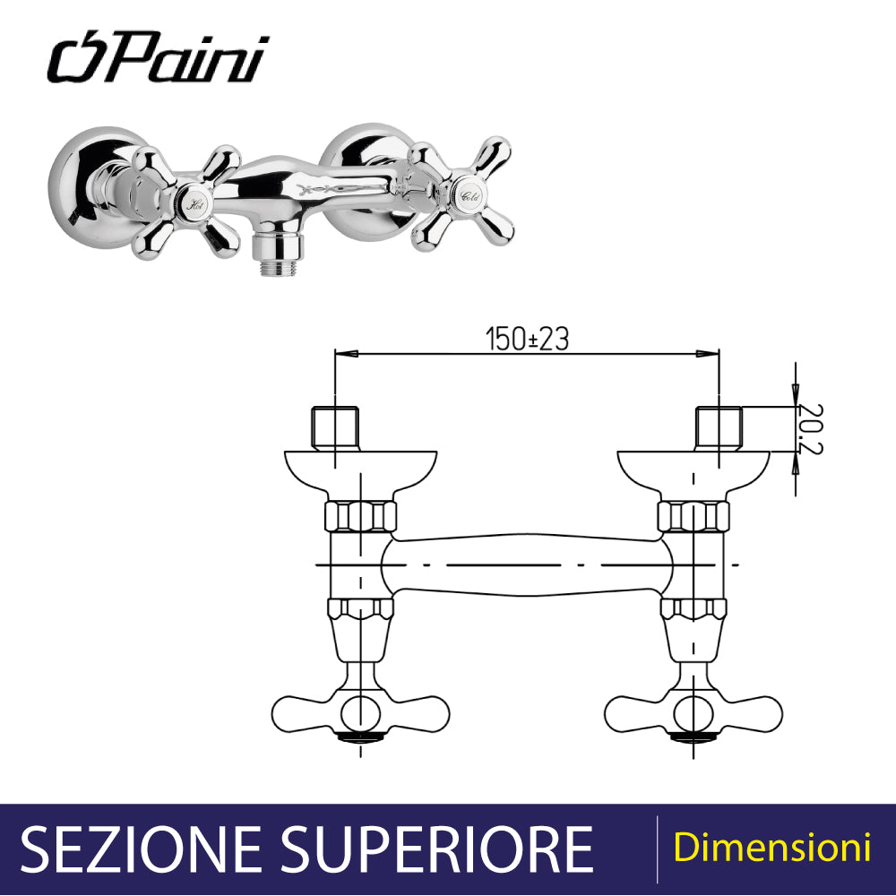 Gruppo esterno doccia Liberty cromo — Paini