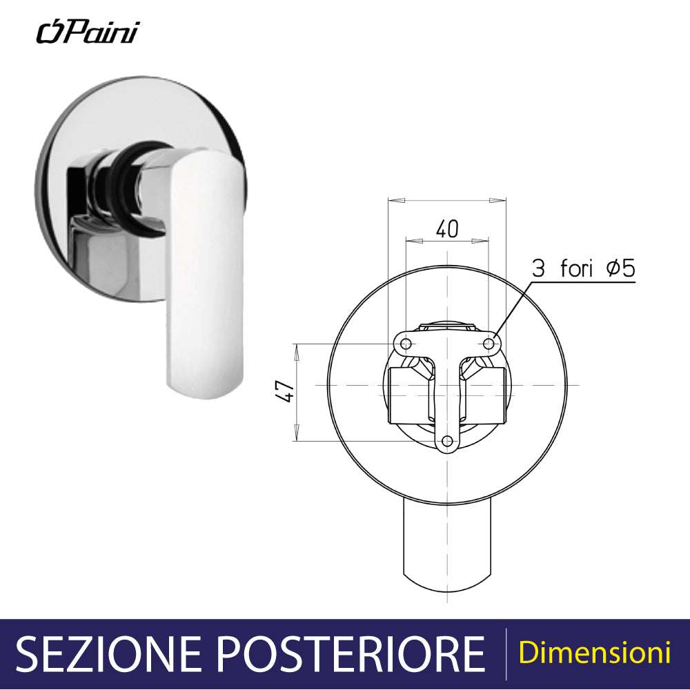 Miscelatore incasso doccia Stile cromo — Paini