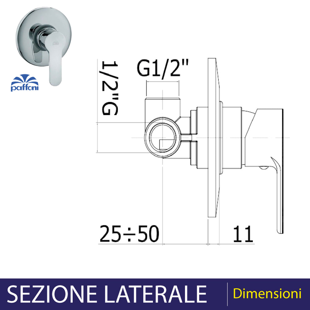 Miscelatore incasso doccia Blu cromo — Paffoni