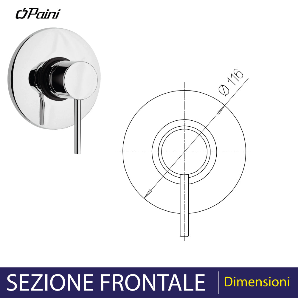 Miscelatore doccia incasso new DISCO" cromo — Paini