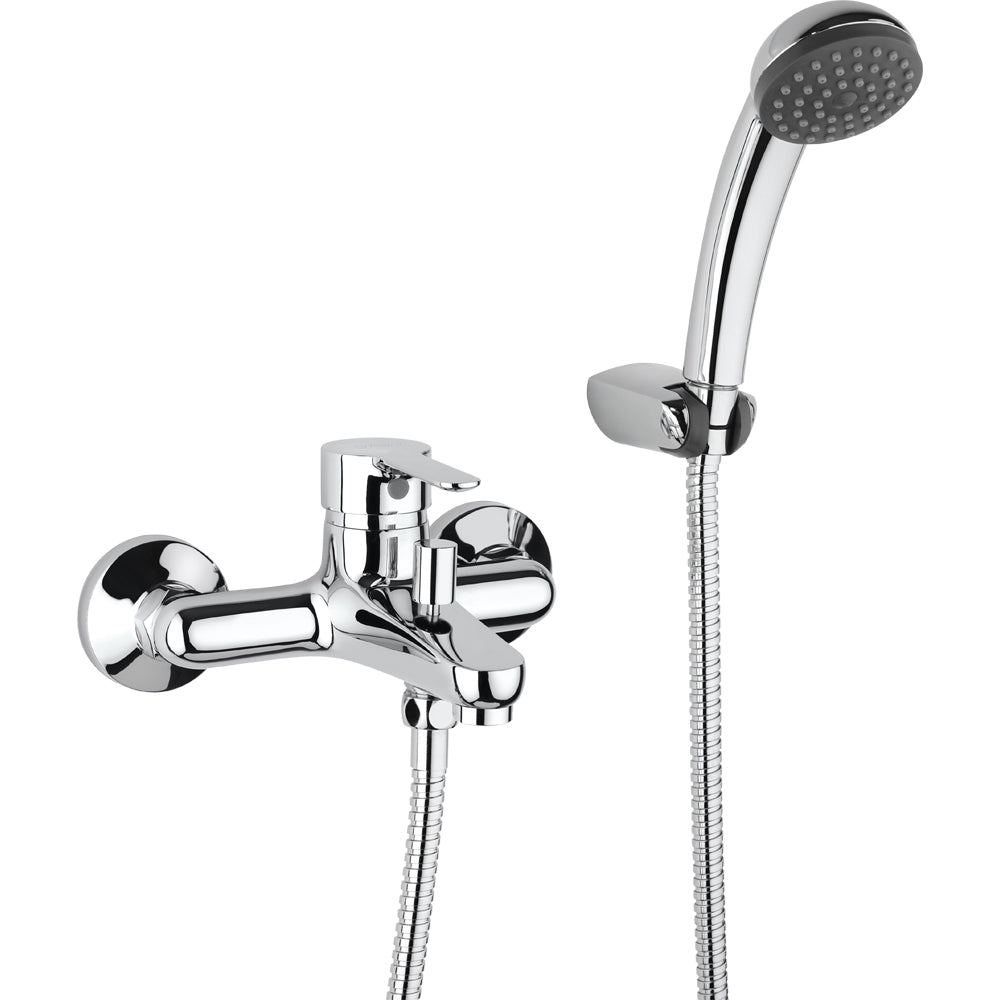 Miscelatore vasca esterno P3 cromo + set doccia — Paini