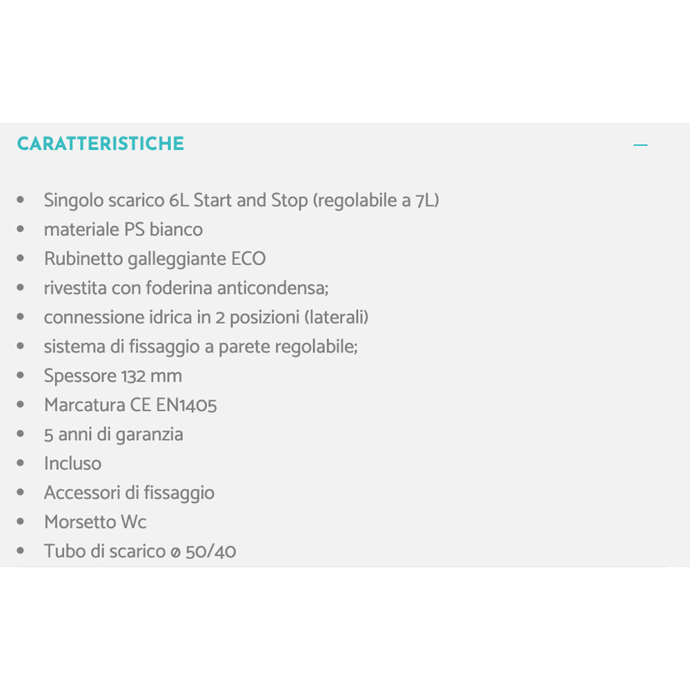 Cassetta di scarico a zaino Hivory monotasto — Oliver