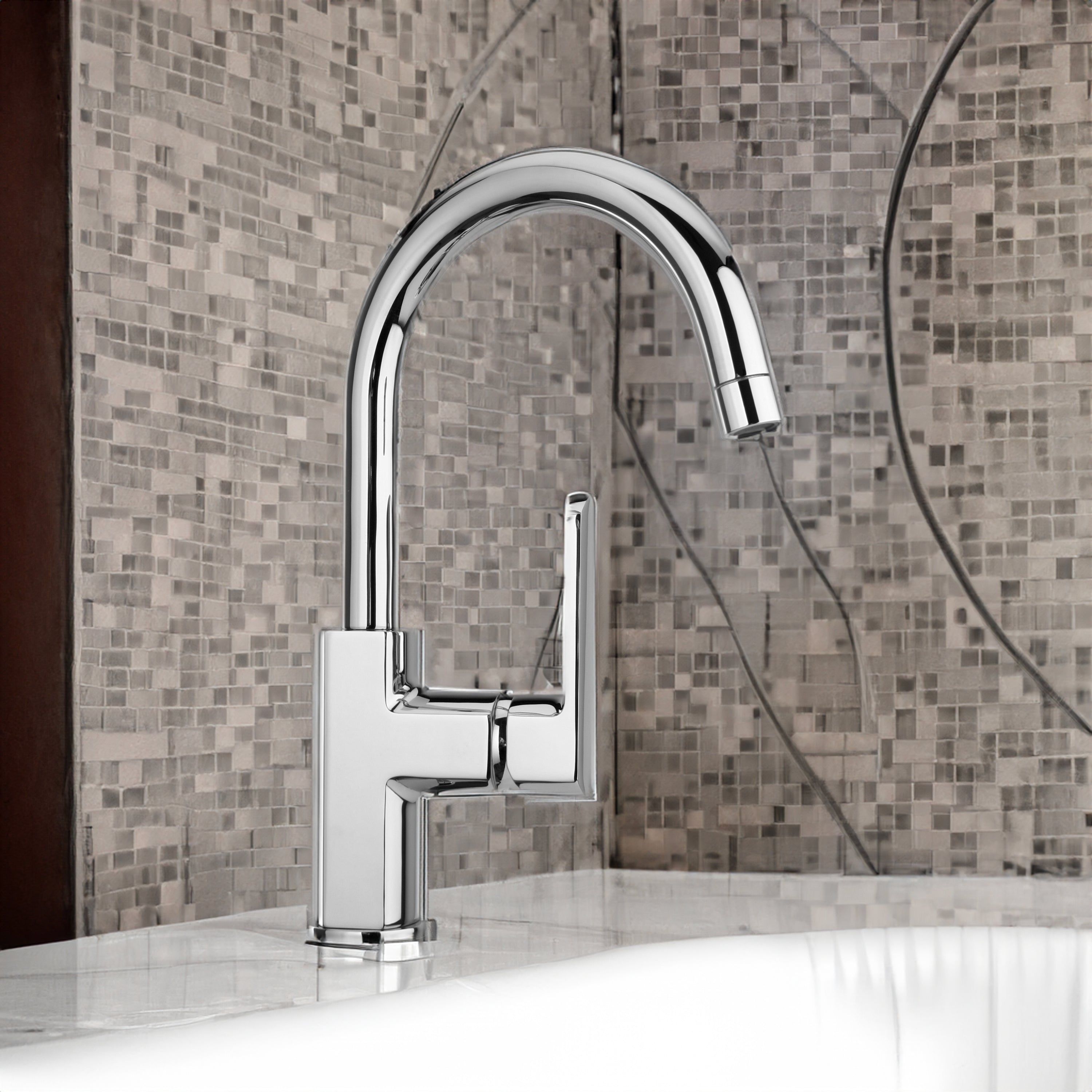 Miscelatore lavabo Stile con bocca orientabile cromo + piletta 1"1/4 — Paini