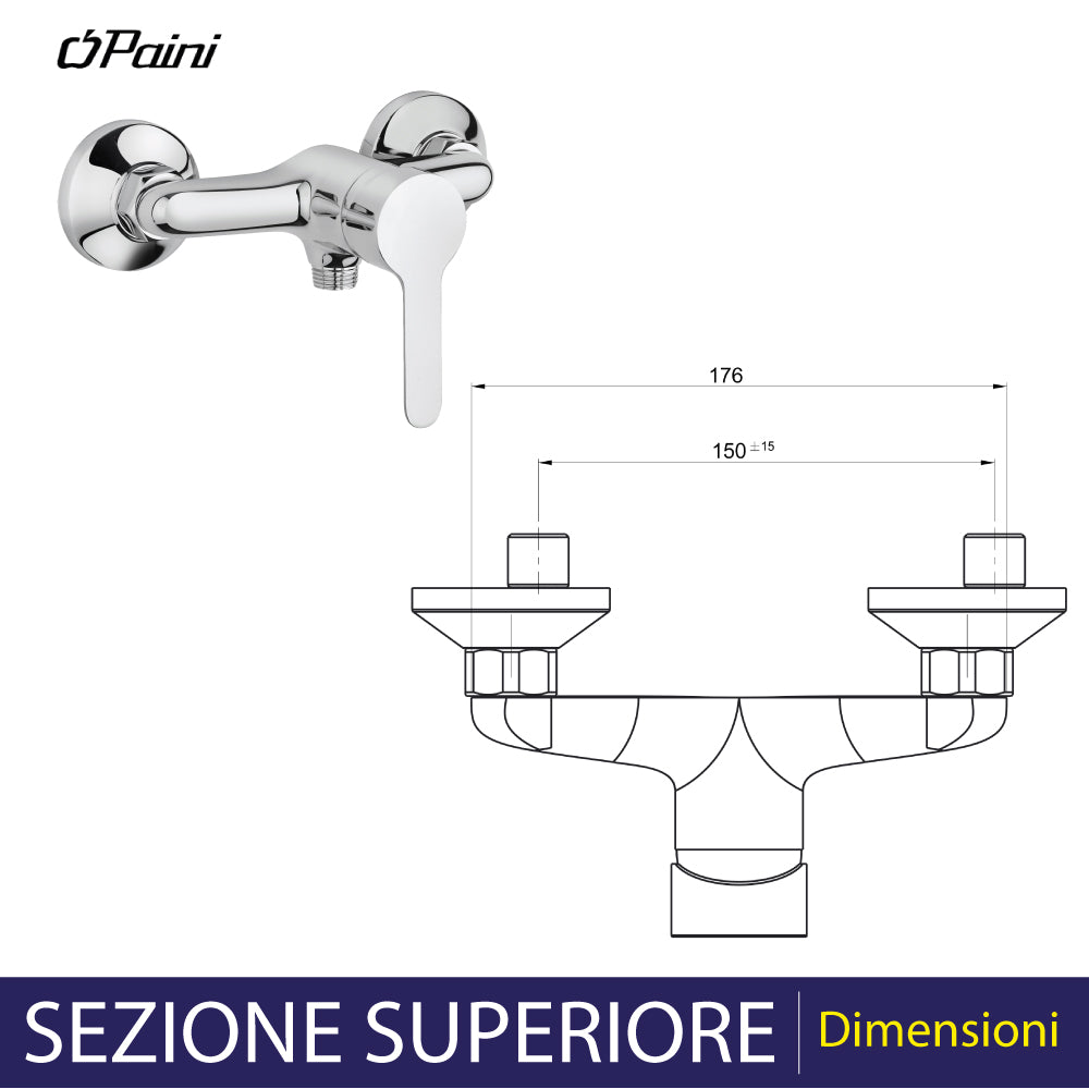 Miscelatore doccia esterno P3 cromo — Paini