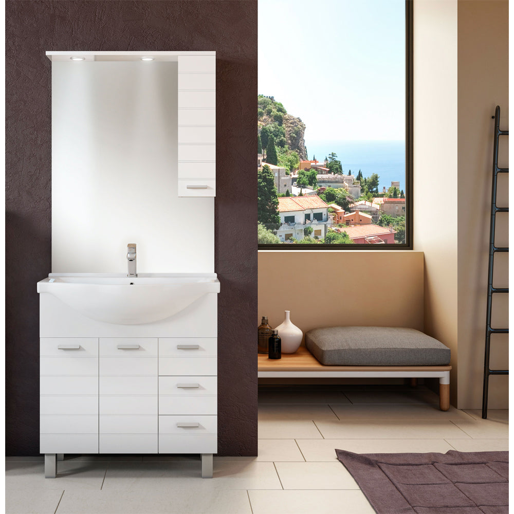 Mobile da bagno rigo 105 specchiera 100 - pensile SX — Savini Industria Arredo Bagno