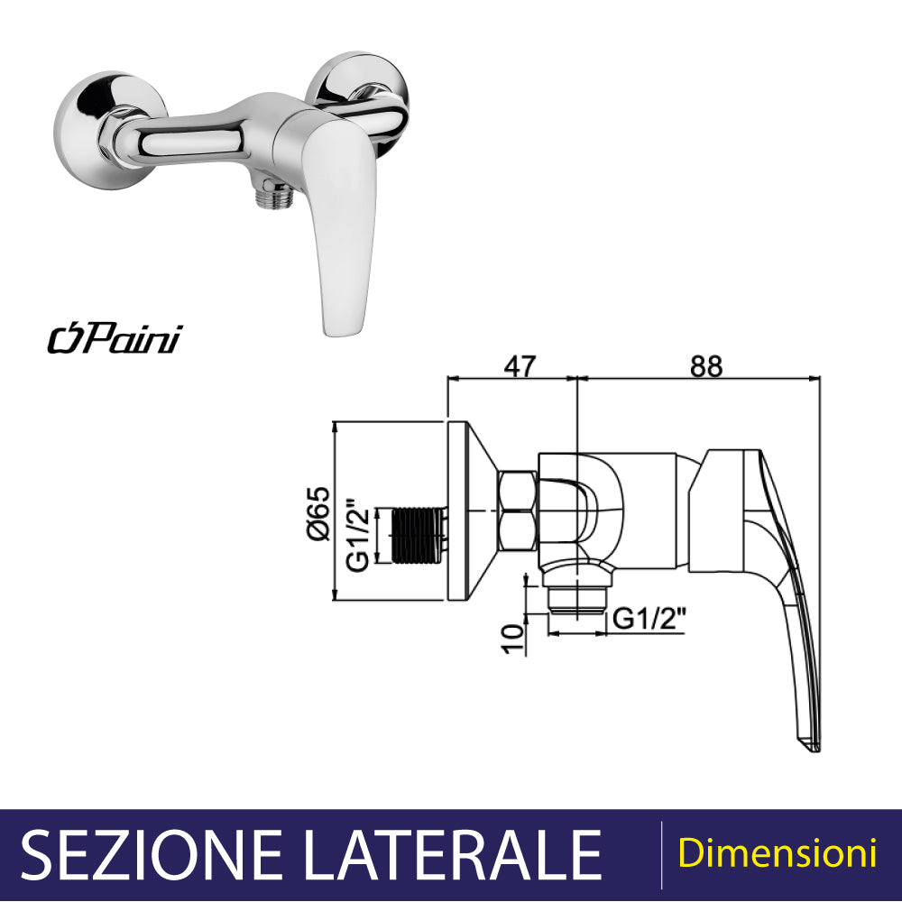 Miscelatore esterno doccia new BERRY" cromo — Paini
