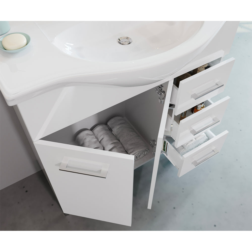 Composizione mobile da bagno Beta85 bianco lucido — Savini Due