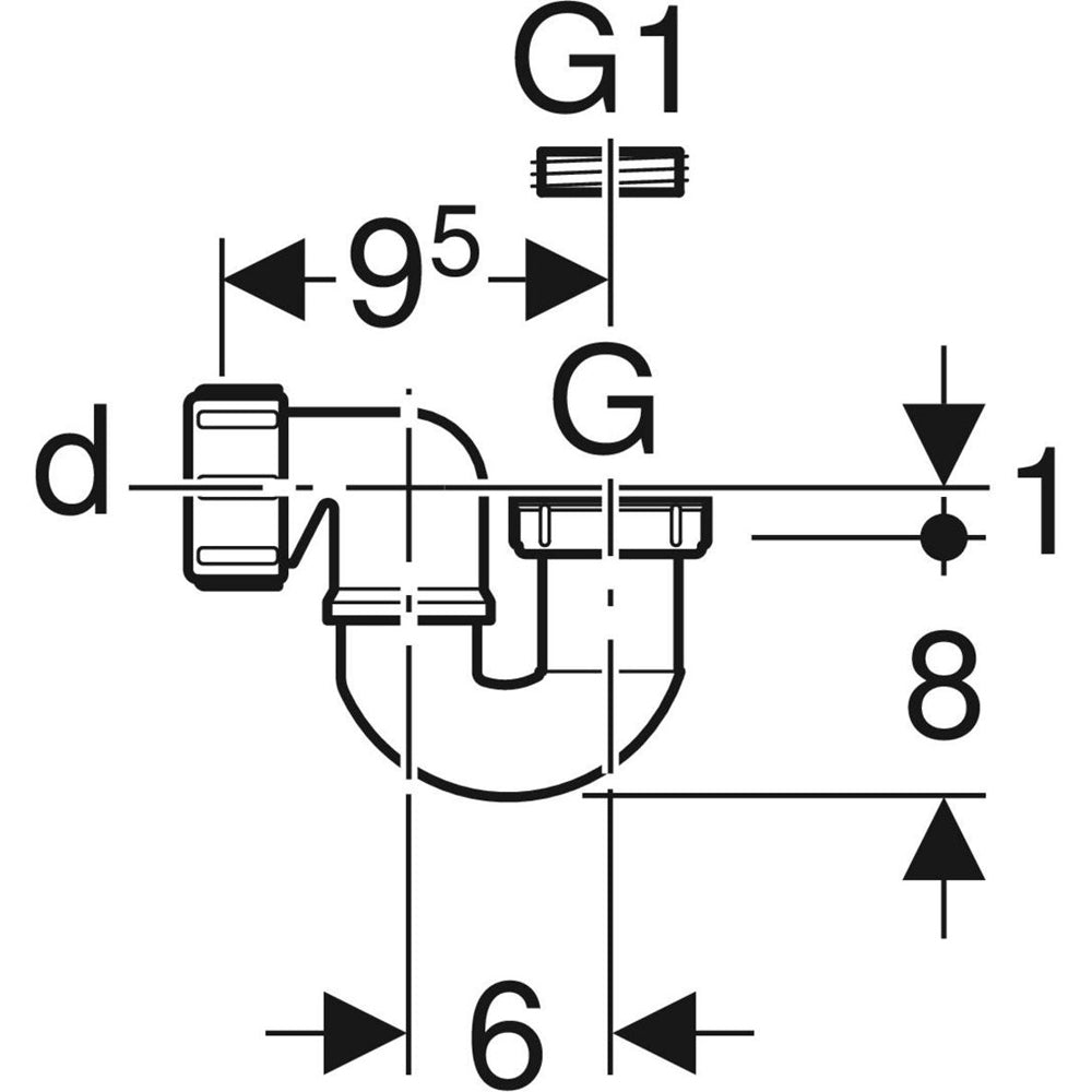 Sifone per vasca in pp 1"1/2 - 1"1/4 u. Ø40 mm — Geberit