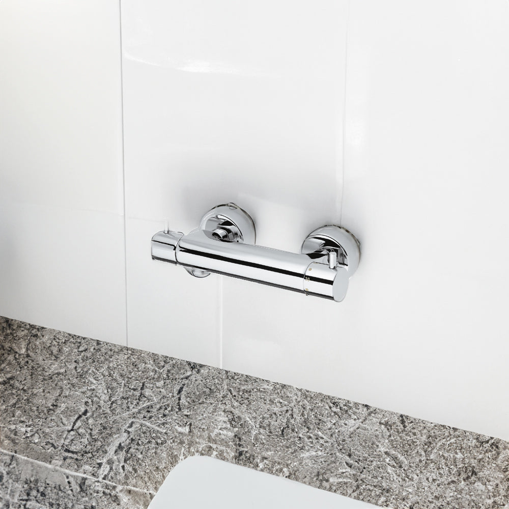 Miscelatore doccia esterno termostatico Disco cromo — Paini
