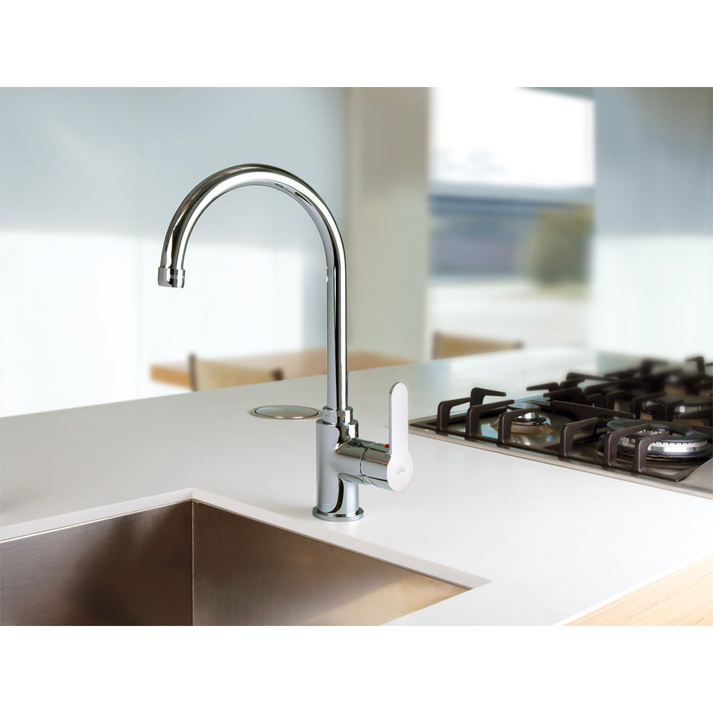 Miscelatore lavello a canna girevole Blu Ø20 mm + flex INOX — Paffoni