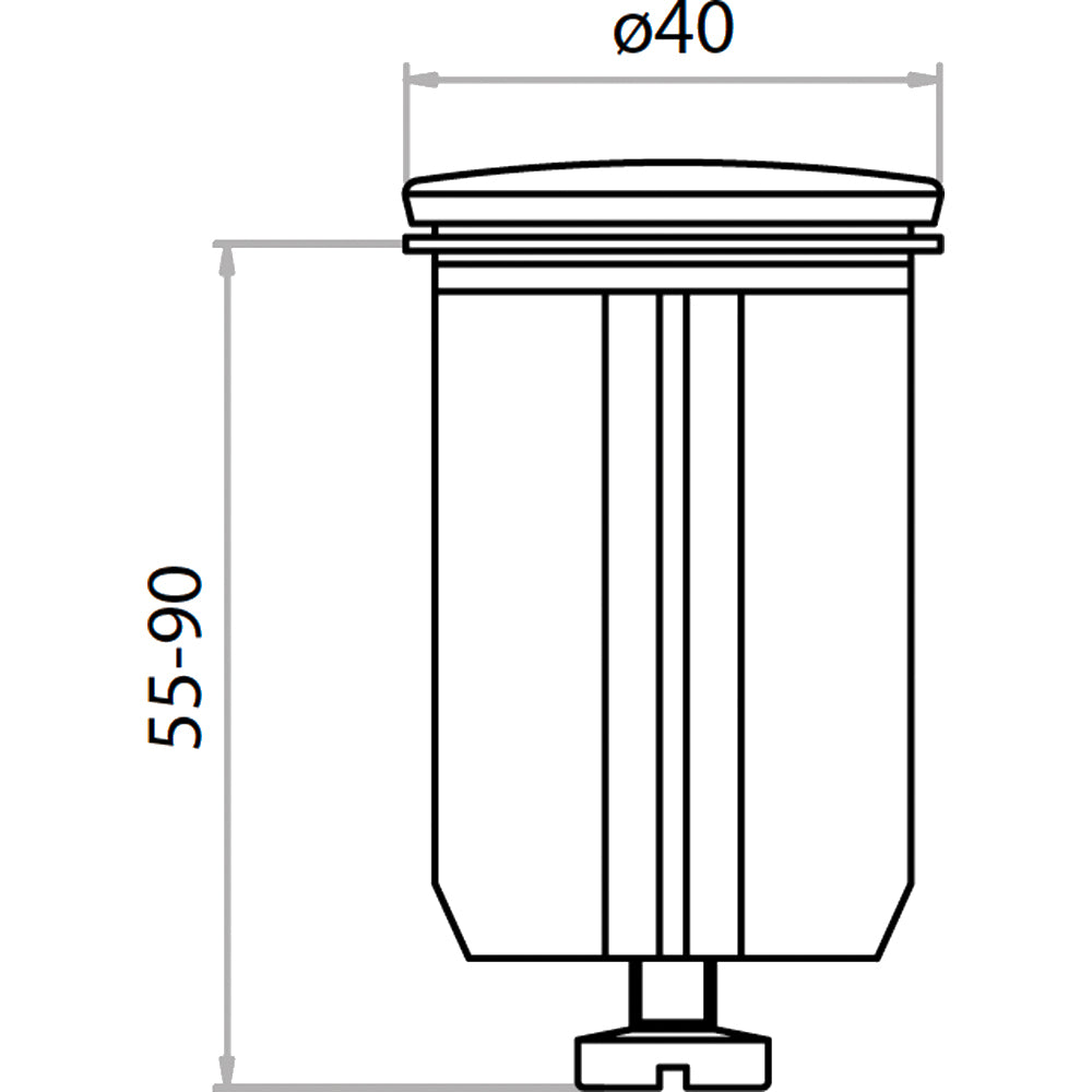 Tappo salterello per lavabo e bidet in PVC 1"1/4