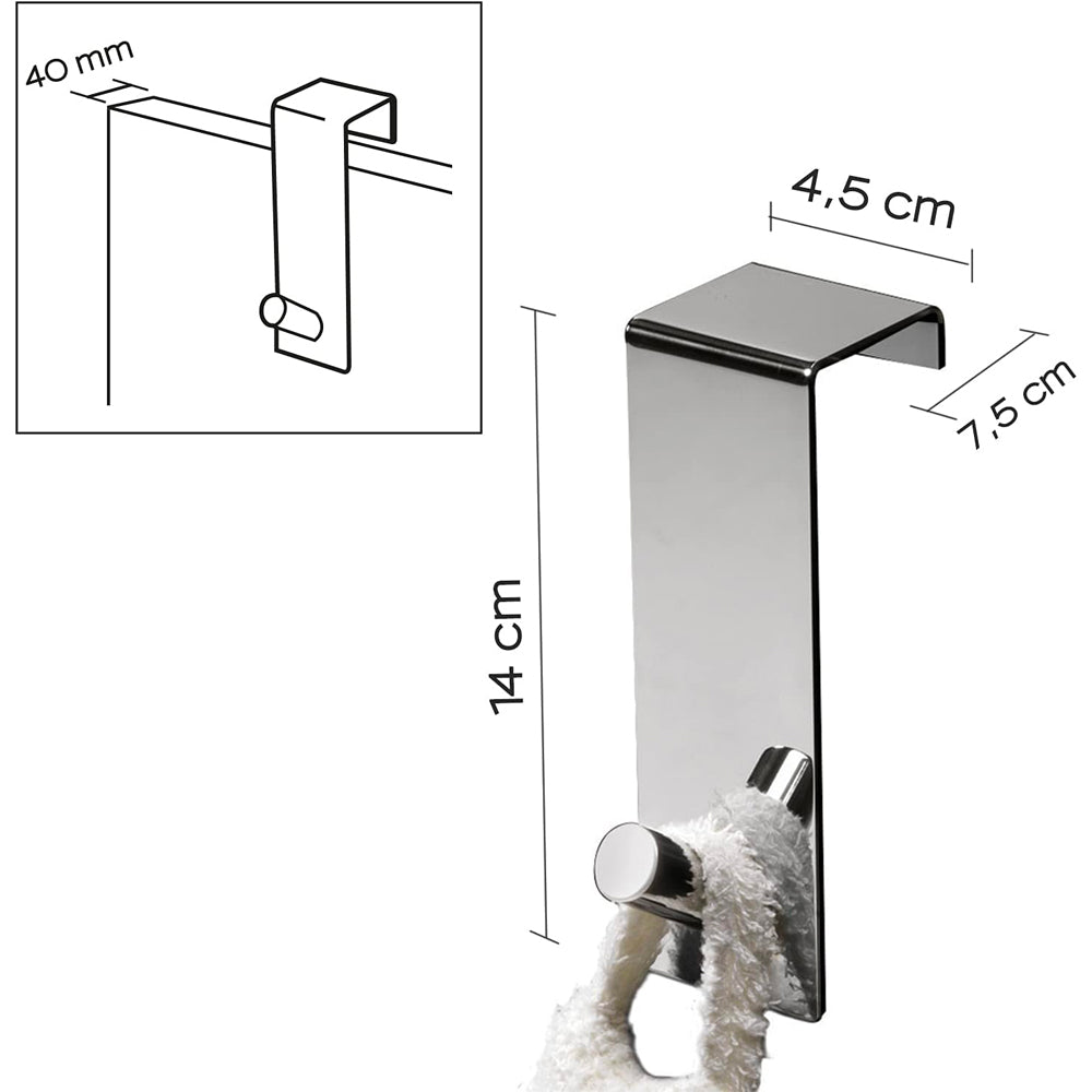 Appendiabiti singolo sopraporta 4,5 x 7,5 x H.14 cm — GEDY