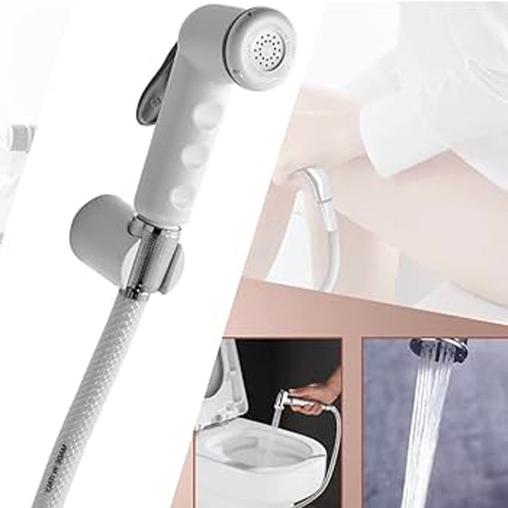 Doccetta shut-off con pulsante in ABS 1/2" - bianco — Cardinale Professional