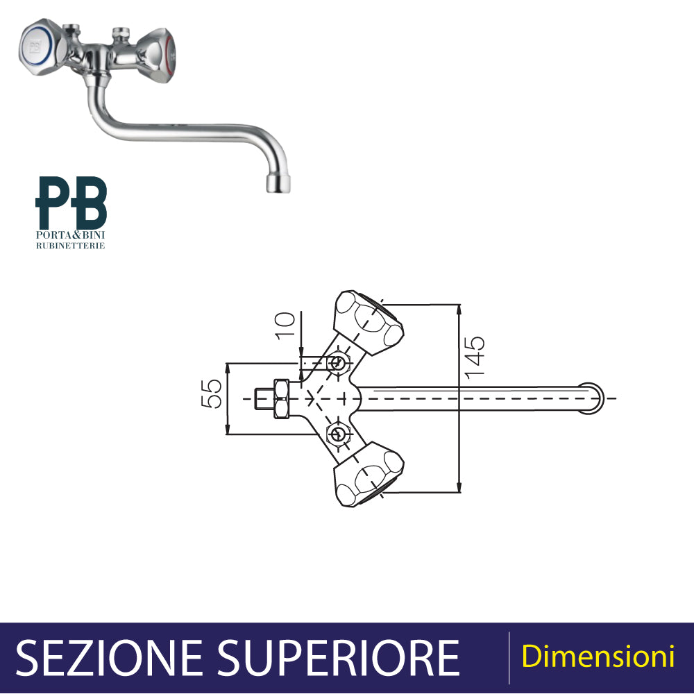 Rubinetto per installazione sotto scaldino 1/2" x 10 — Porta & Bini