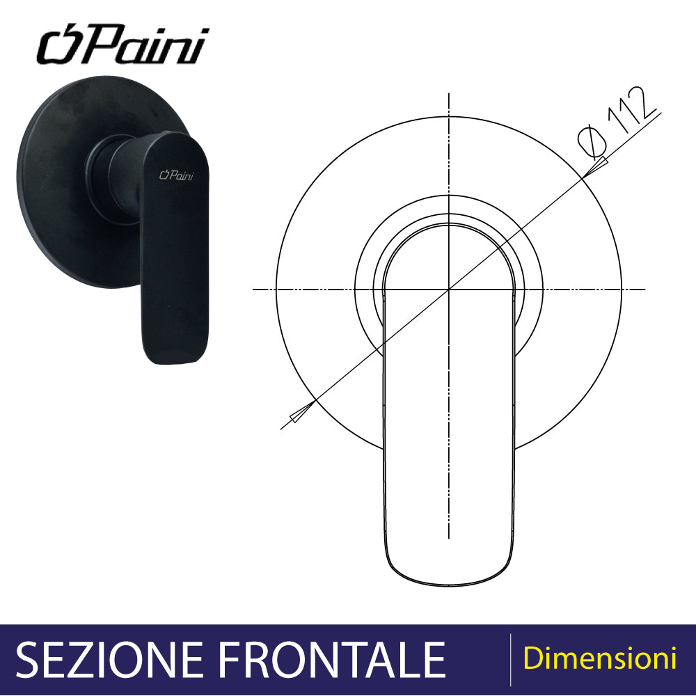 Miscelatore doccia incasso Nove nero opaco — Paini