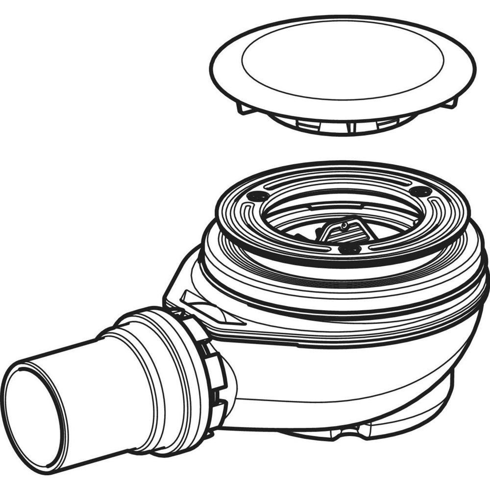 Piletta di scarico per piatto doccia Ø90 con piattello uscita Ø40 x H.78 mm — Geberit